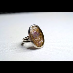 Vintage Sterling silver rutilated quartz ring